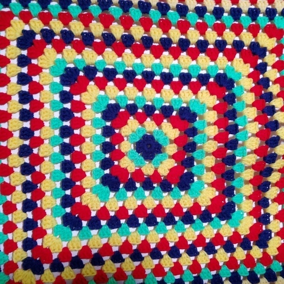 Granny Square Hand Made Lap Cover 36" x 36" square - Picture 2 of 3